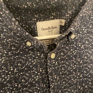 Goodfellow & Co Navy Blue Micro Floral Button-Down Shirt